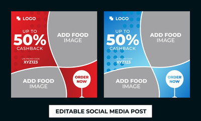 Colorful Social Media Poster For Food Offer