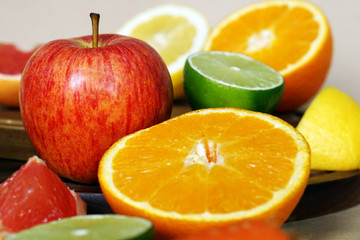 A close up shot of fresh fruits