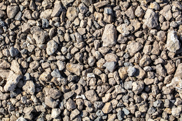 Construction stone crushed stone as abstract background.