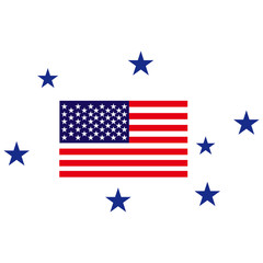 American flag icon logo design