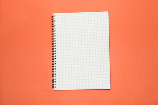 flat lay notepad on pink pastel background. free time. free space