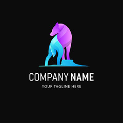 Colorful Wolf Logo Design. Gradient Style Animal logo