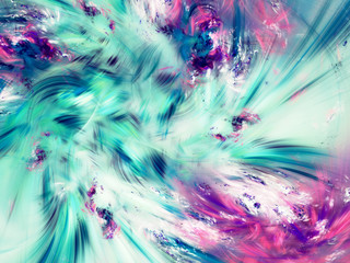 blue abstract fractal background 3d rendering illustration