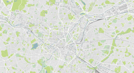 Obraz premium Detailed map of Birmingham, UK