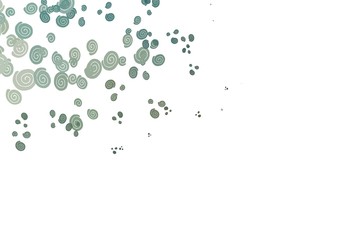Light Green vector pattern with bubble shapes.