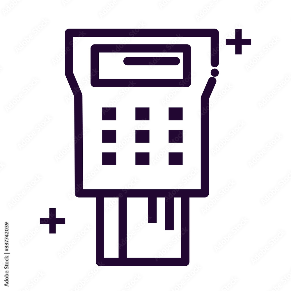 Poster card dataphone line style icon
