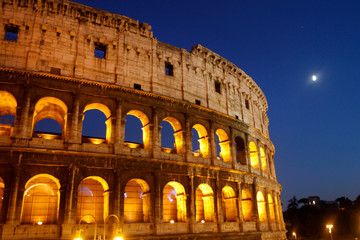 Fototapeta na wymiar The Colosseum, or Flavian Amphitheater, in Rome, Italy.