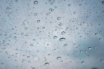 Rainwater on the windshield, background concept.