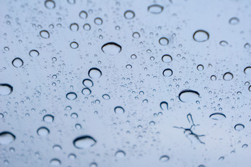 Rainwater on the windshield, background concept.