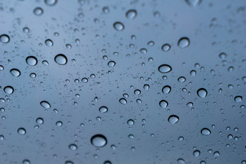 Rainwater on the windshield, background concept.