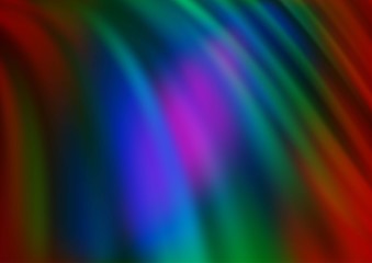 Dark Multicolor, Rainbow vector template with abstract lines. A sample with blurred bubble shapes. Marble design for your web site.