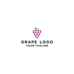 Fruit grape logo. grape with leaf.modern design.vector illustration