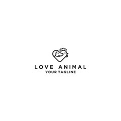 Creative love logo animal design icon illustration