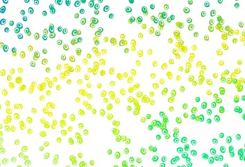Light Green, Yellow vector pattern with spheres.