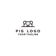 Creative Pig Face Logo design icon illustration