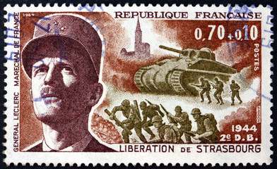 Postage stamp France 1969 General Leclerc, Marshal of France