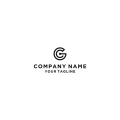 CG C G Creative Modern Black Letters Logo Design 