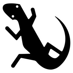 Silhouette of a lizard. Tattoo, logo, sign, vector illustration