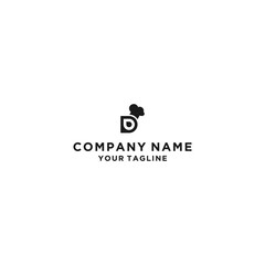 Initial Letter D Logo with hat chef template design