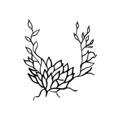 flower cartoon hand drawn on white background