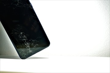 A BROKEN SCREEN OF SMARTPHONE