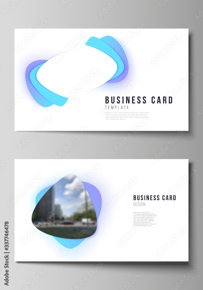 Aufkleber the minimalistic abstract vector illustration of the editable layout of two creative business cards 
