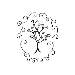 flower cartoon hand drawn on white background