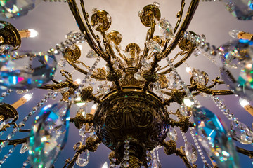 art, background, beautiful, beauty, celebration, crystal, decoration, design, gold, interior, light, luxury, old, ornate, shiny, style, traditional, travel, vintage