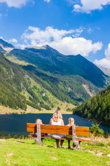 Alpine mountain lake Riesachsee near Schladming in Austria