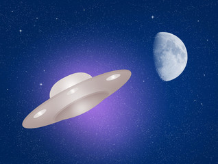 Obraz premium Ufo in the blue sky