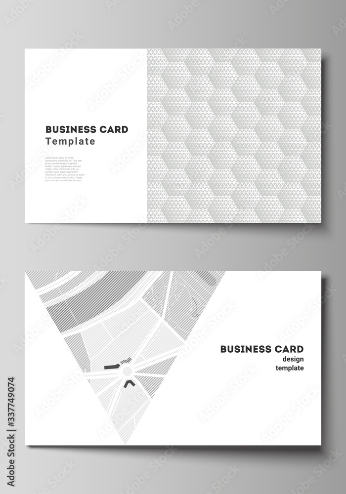 Poster the minimalistic abstract vector illustration layout of two creative business cards design templates