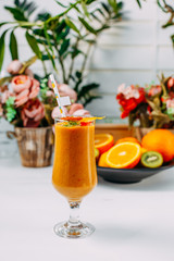 freshly smoothie with fruits and vegetables, healthy eating