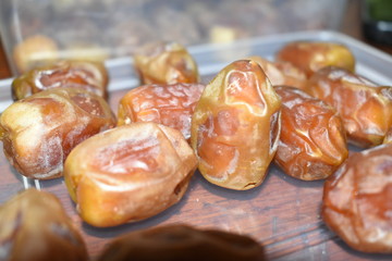 closeup view of fresh dates.