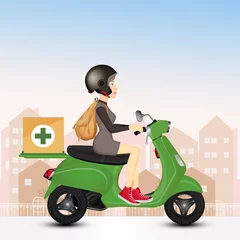 Foto op Plexiglas home delivery of medicines © adrenalinapura
