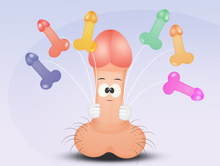 funny penis with balloons