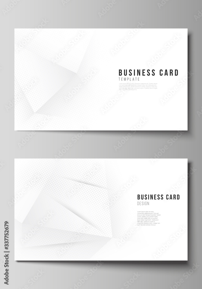 Poster vector layout of two creative business cards design templates, horizontal template vector design. ha