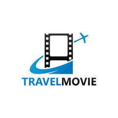 Fototapeta na wymiar Travel Movie Logo Template Design
