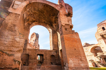 The baths of Caracalla in Rome, Lazio in Italy