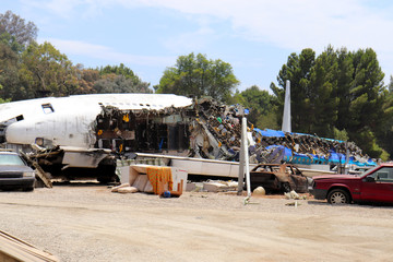 Airplane crash scene from the movie