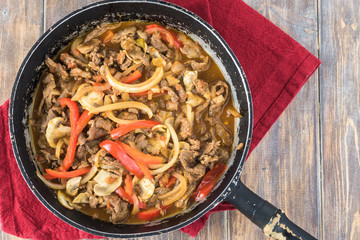 Mexican cuisine.  Carnitas de Res.
