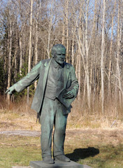 Sestroretsk. Russia - March 20, 2020. Monument to Vladimir Ilyich Lenin.