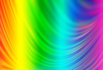 Naklejka premium Light Multicolor, Rainbow vector template with bent ribbons.
