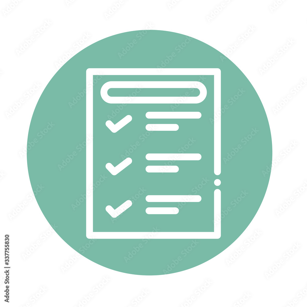 Poster purchase form block and flat style icon