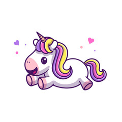 Obraz na płótnie Canvas Cute Unicorn Flying Vector Icon Illustration. Unicorn Mascot Cartoon Character. Animal Icon Concept White Isolated. Flat Cartoon Style Suitable for Web Landing Page, Banner, Flyer, Sticker, Card