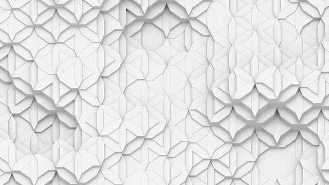 Patterns in Asian style. An original screensaver of moving polygonal white petals.