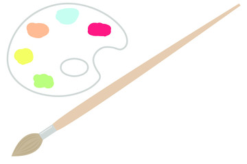 brush and palette vector