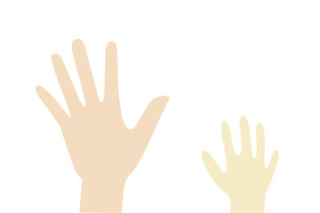 adult and child hands vector isolated on white background