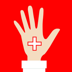 hand with a cross vector illustration