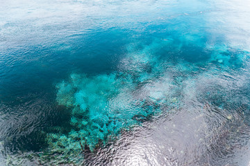 translucent crystal water in the sea