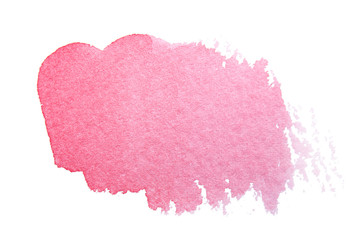 Abstract pink watercolor spot isolated on white background. Colorful aquarelle splash on paper,...